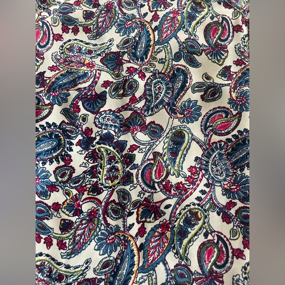 DR2 Designer Paisley Print Blouse Multicolor Women’s Size Medium - Picture 11 of 14